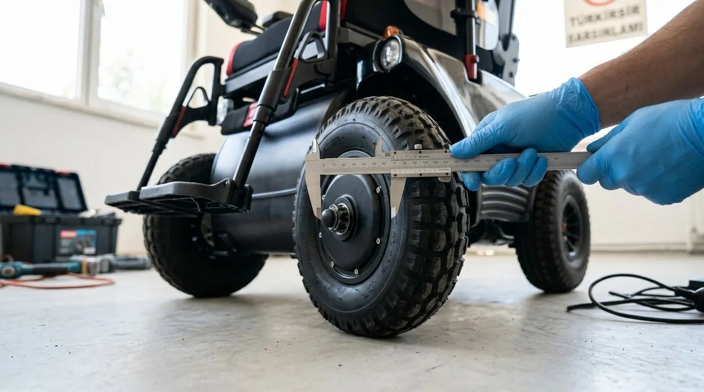 Meyra Optimus 2 akülü tekerlekli sandalye ön ve arka lastik ölçüsü kontrolü